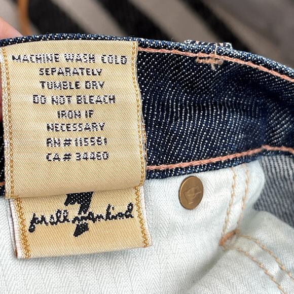 7 For All Mankind Button-Front Denim Skirt Size 28 Mid-Length - Picture 6 of 9